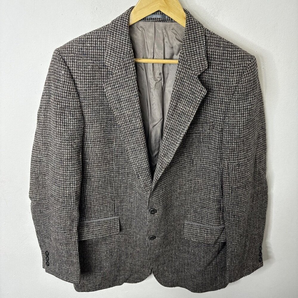 Harris Tweed Men 42 R Brown Gray  Blazer Sports Coat‎ Wool  Scottish Sears